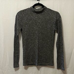 TIMING Grey Women’s Turtleneck Long Sleeve Blouse